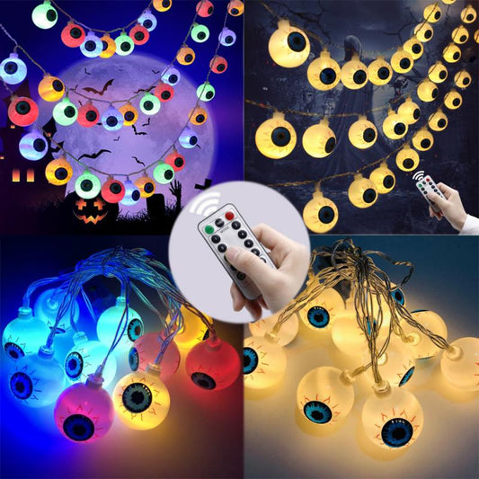 Halloween LED Eyeball Light String 10 Pcs LED Ghost