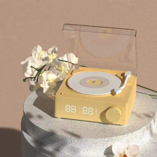 Retro Vinyl Wireless Speaker Alarm Clock