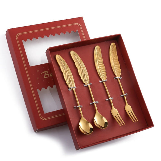 304 Stainless Steel Feather Spoon Fork