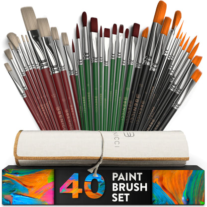 Easy Grip Artist Paint Brush Set with Storage Case