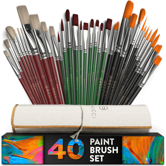 Easy Grip Artist Paint Brush Set with Storage Case