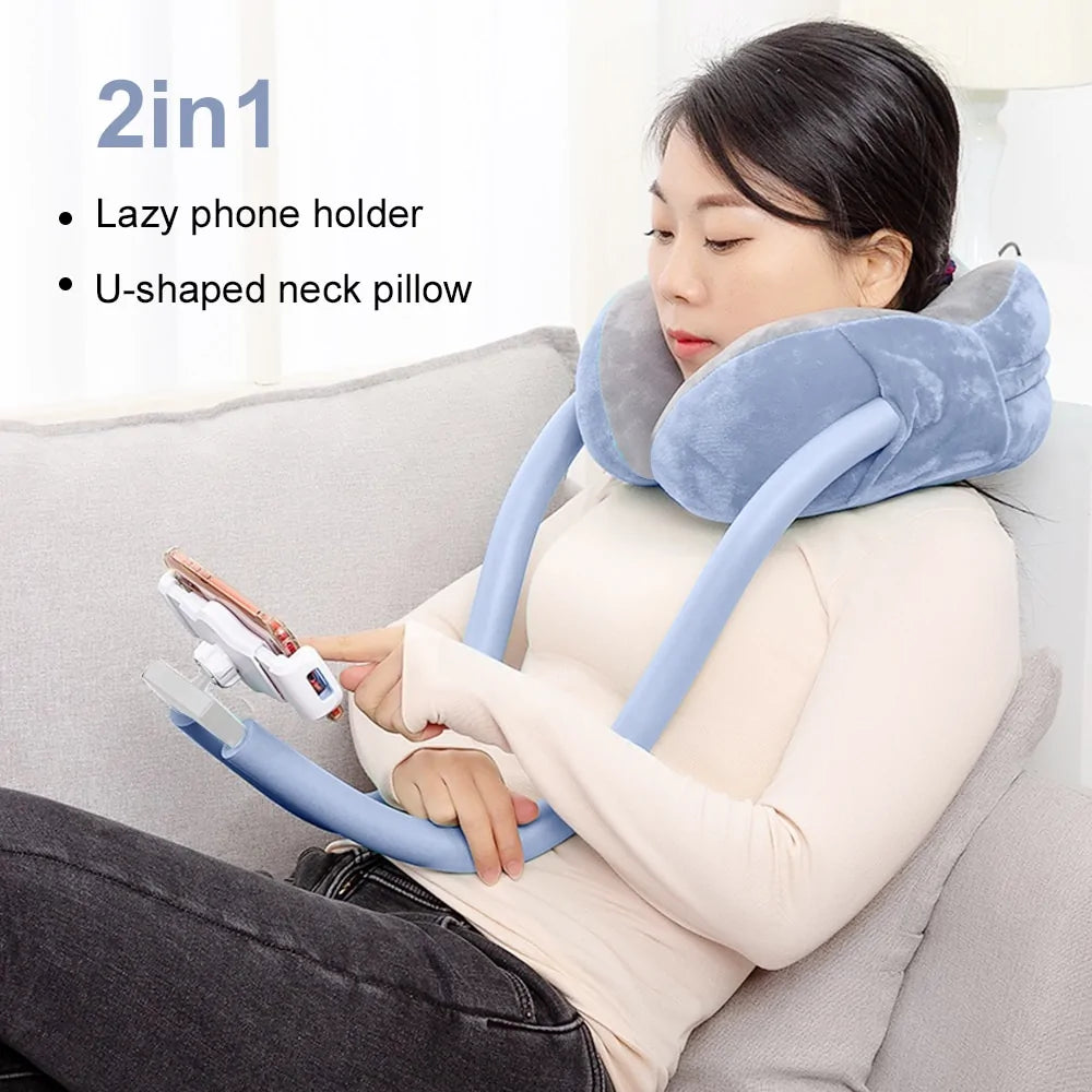 Neck Pillow With Phone Holder