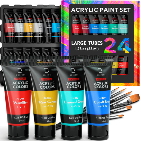 Premium Quality Acrylic Paint Set 24 Colors