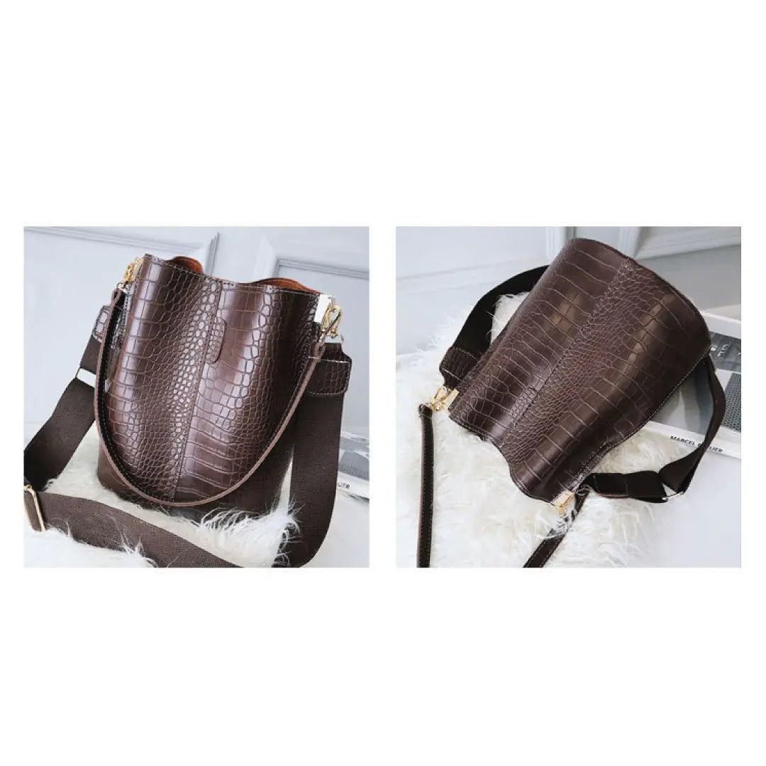 Blake Shoulder Bag -Chocolate Croc